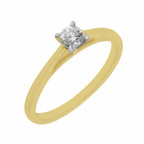 Pierścionek z żółtego złota z brylantem - 0,28ct(KR7290)