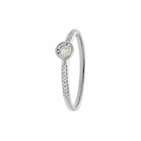 Pierścionek z żółtego złota z brylantami 0,5ct( FR-12698) - obrazek 2