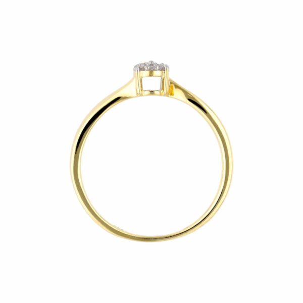 Pierścionek z żółtego złota z brylantami - 0,03ct(ZR-108236) - obrazek 3