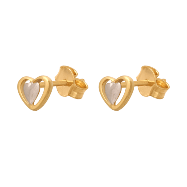 Kolczyki z żółtego złota brylantami i szafirami 0.30 ct H/Si- 204/05 - obrazek 2