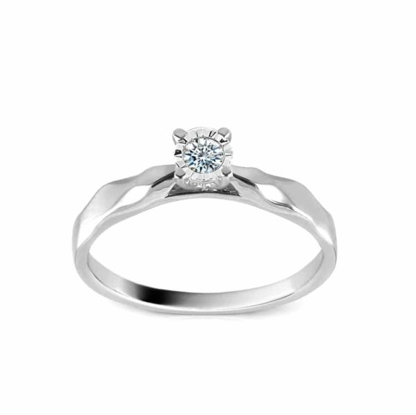 Pierścionek z białego złota z brylantem 0,08ct(KR49502)