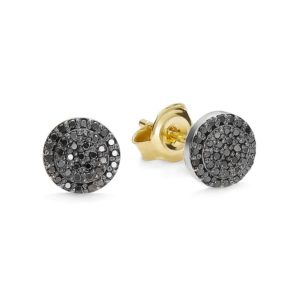Kolczyki żółtego i białego złota z czarnymi brylantami 0.22 ct- 317/05/kbd