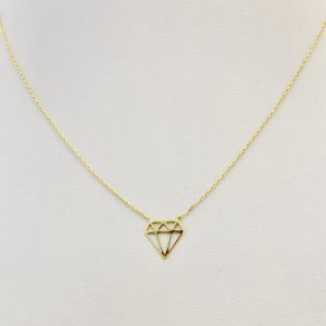 Nowoczesny naszyjnik z zawieszką w kształcie diamentu (diament)