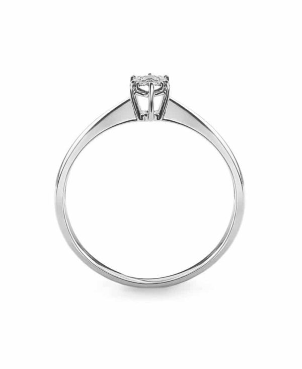 Pierścionek z białego złota z brylantami 0.05 ct - obrazek 2