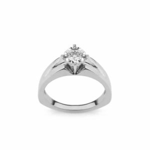 Pierścionek z białego złota z brylantem 0.18ct