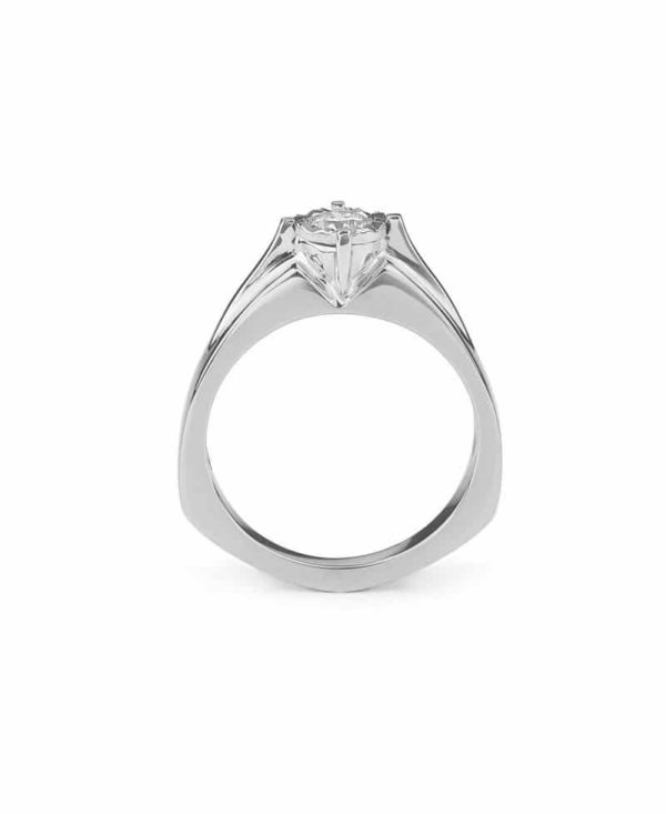 Pierścionek z białego złota z brylantem 0.18ct - obrazek 2